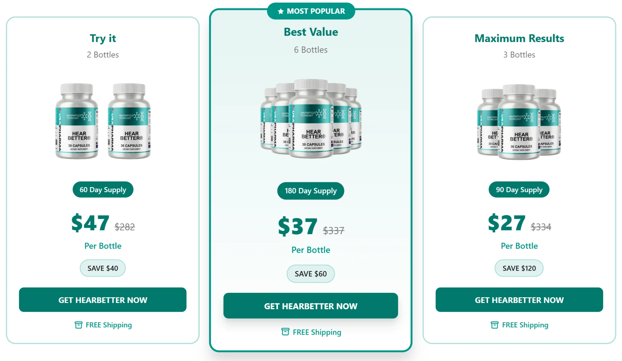 Hearbetter hearing support supplement packages and special pricing deals